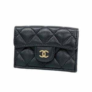 CHANEL Black Caviar Leather Wallet